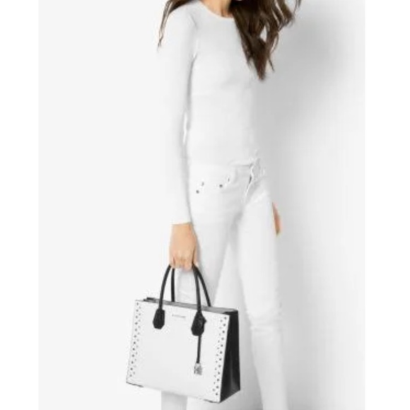 Michael Kors “Mercer” Stud & Grommet Large Tote Bag. - Picture 14 of 14